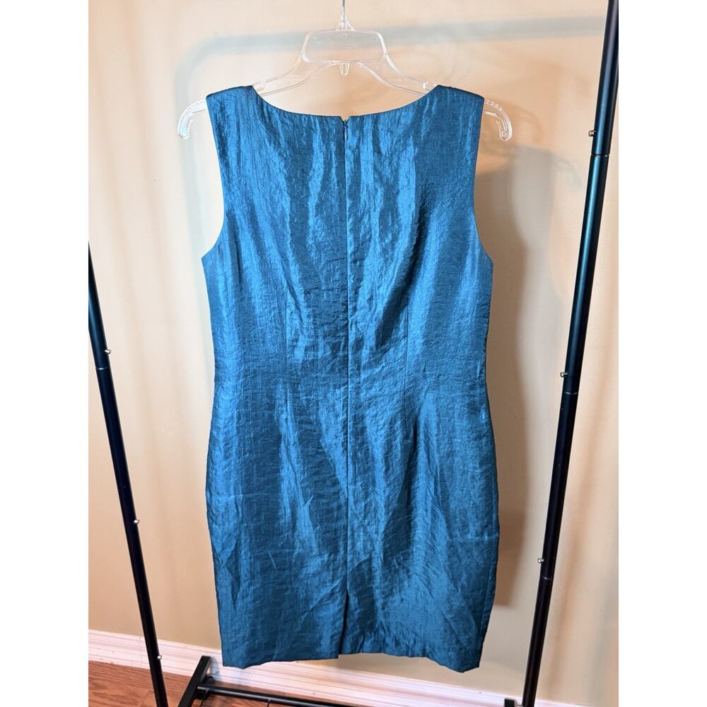 Kasper Peacock Sleeveless Dress with Beaded Top and Jacket Size 8 - Picture 6 of 11